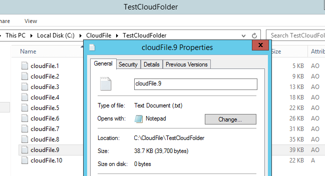 Screenshot of EaseFilter Cloud File System SDK