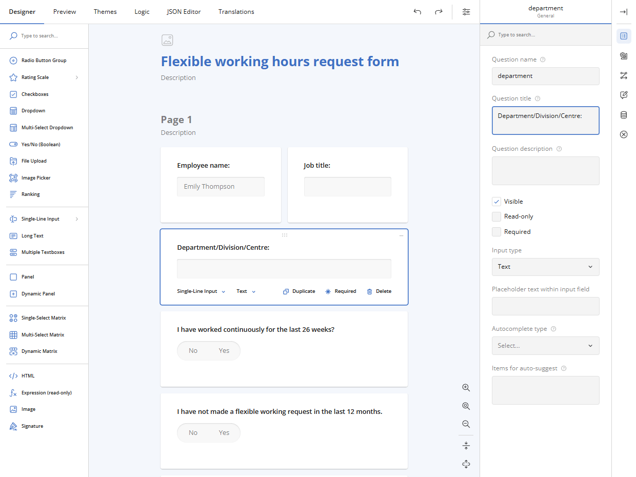 SurveyJS Survey Creator