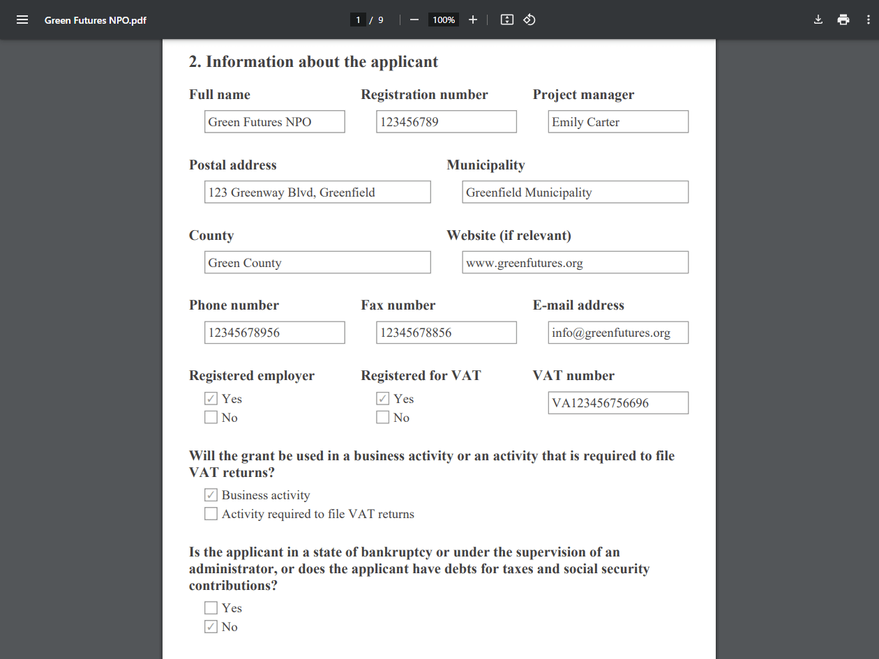 Custom PDF with responses