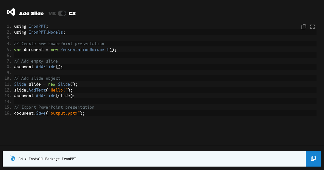 Screenshot of IronPPT for .NET