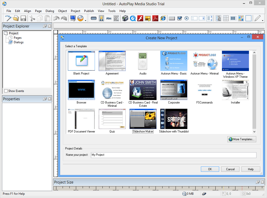 Screenshot of AutoPlay Media Studio