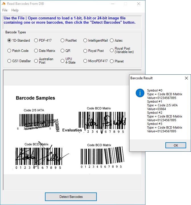 ConfidenceReport confidence values for detected barcodes.