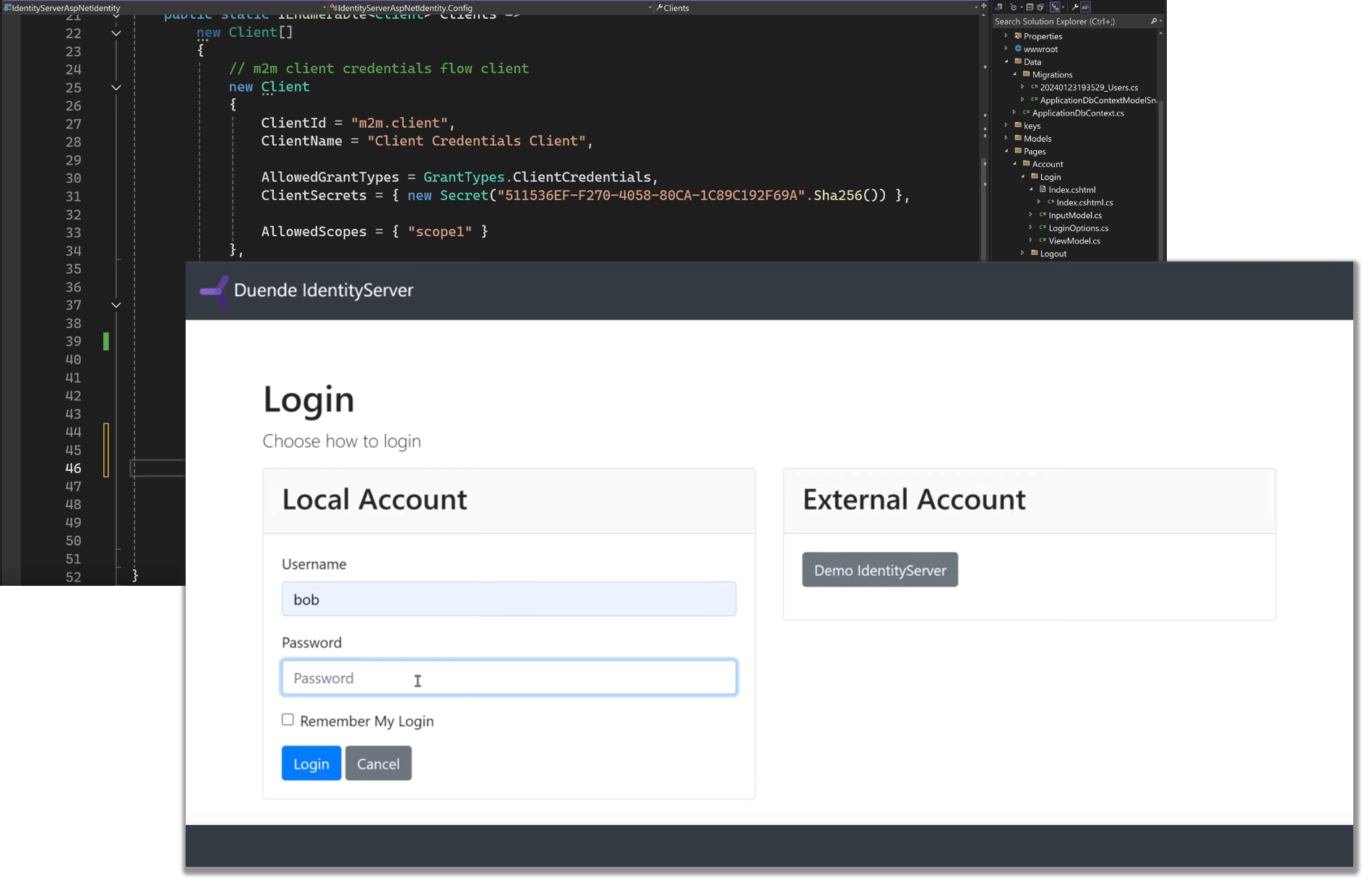 Screenshot of IdentityServer