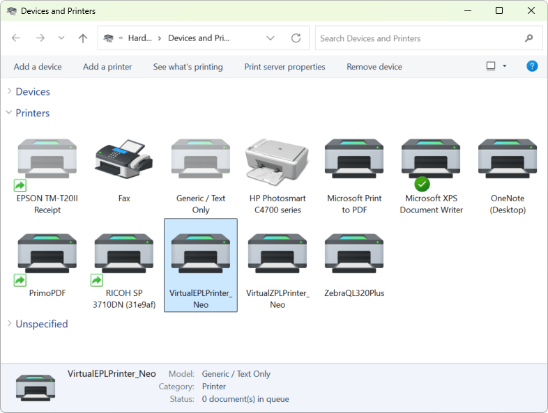 Neodynamic Virtual EPL Printer Driver
