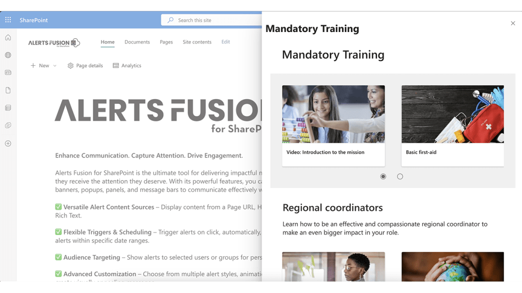Screenshot of SharePoint Alerts Fusion