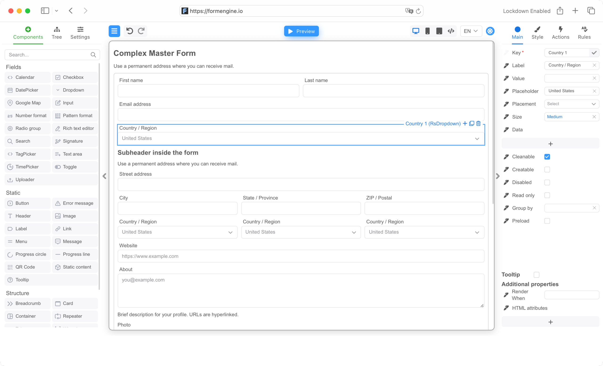 Screenshot of Optimajet FormEngine
