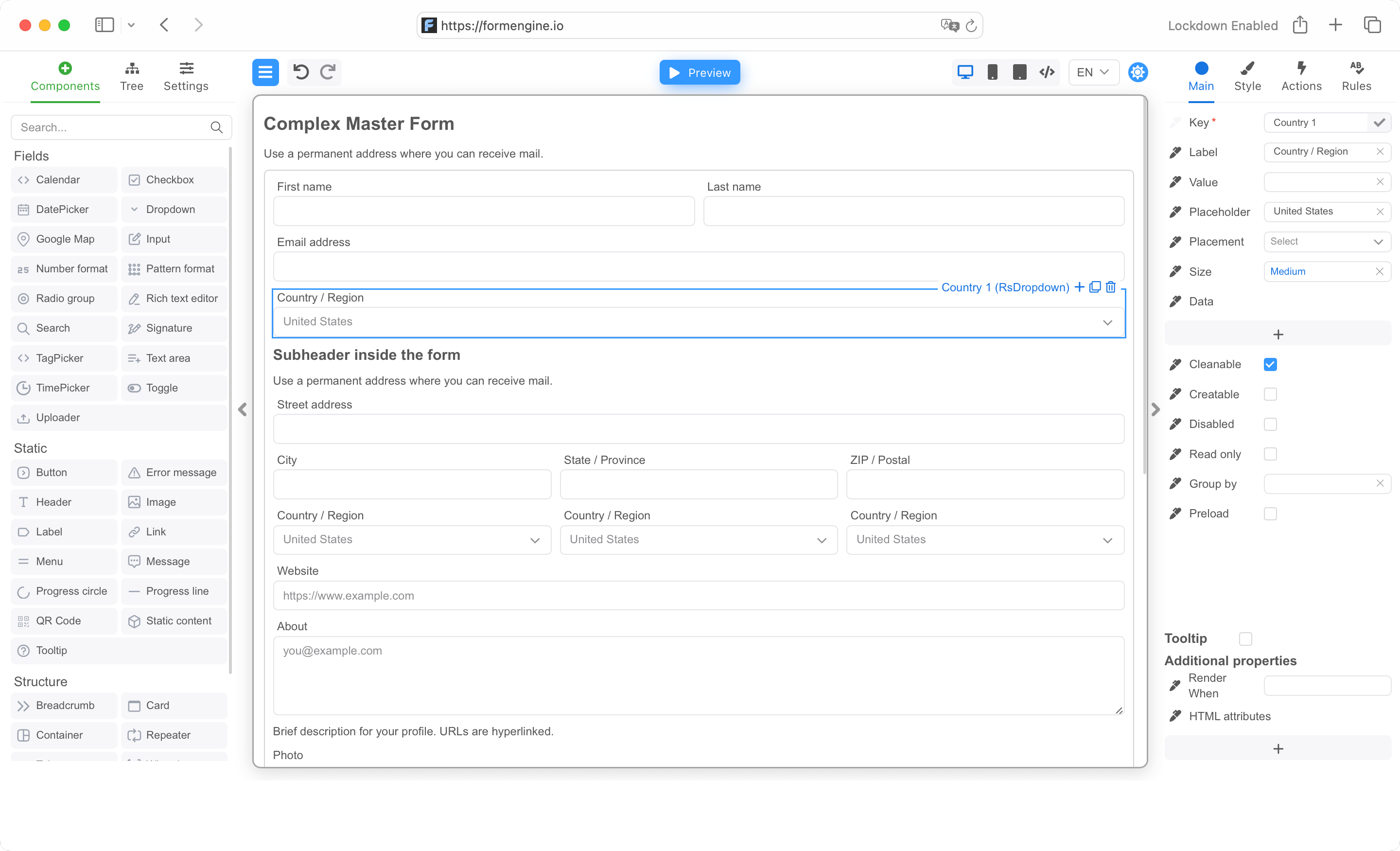 Screenshot of Optimajet FormEngine