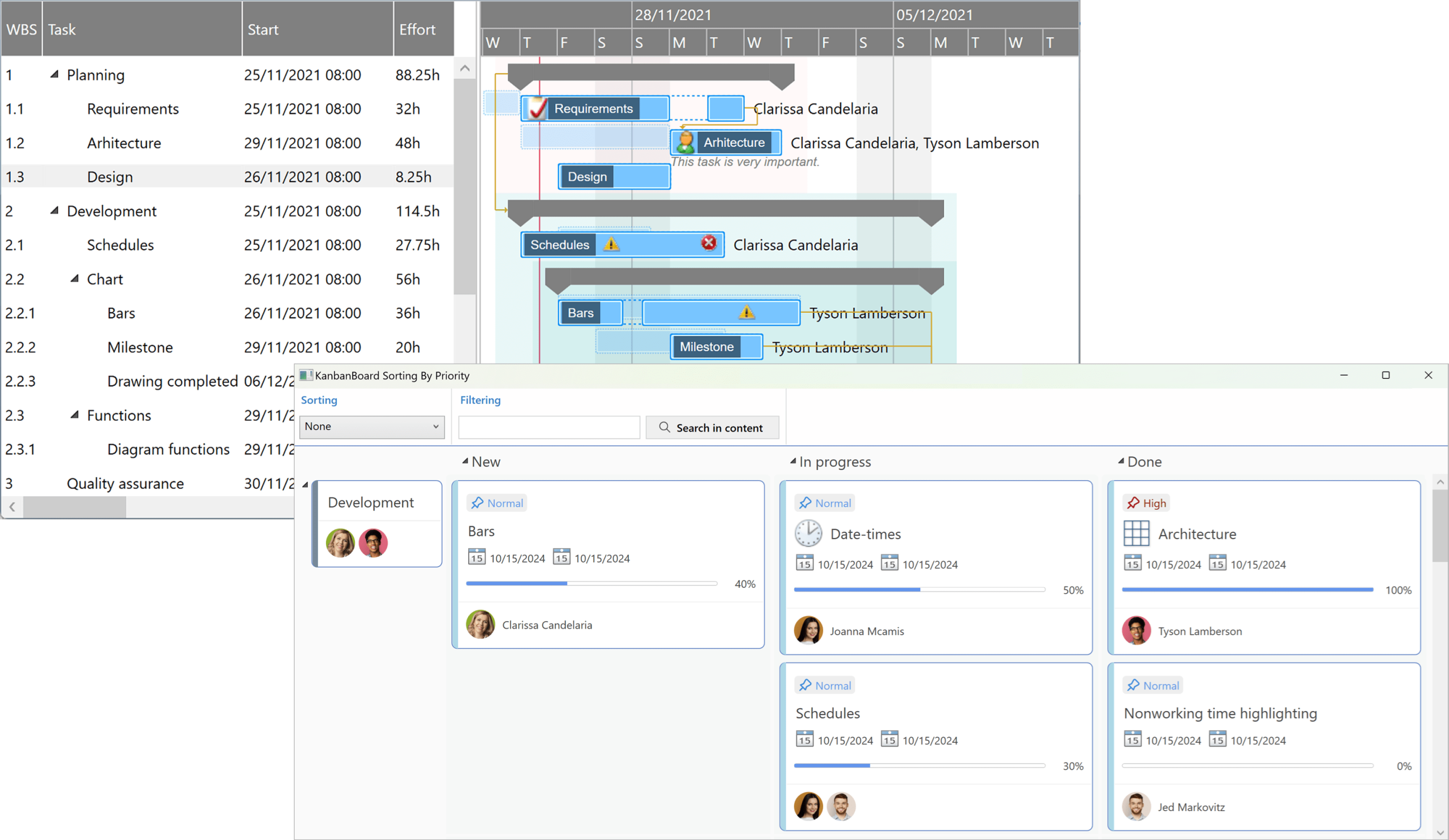Screenshot of DlhSoft WPF Bundle