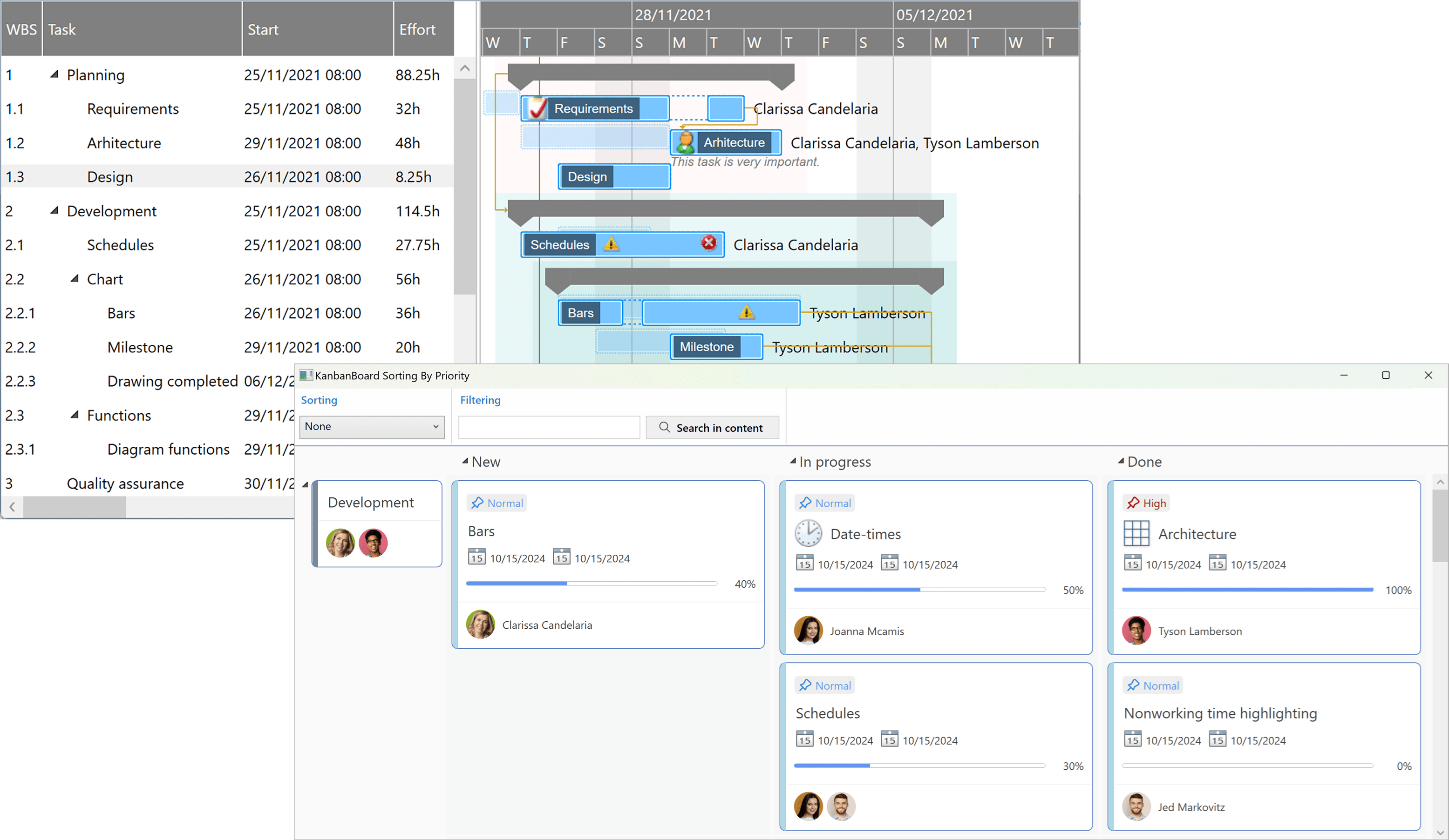 Screenshot of DlhSoft WPF Bundle