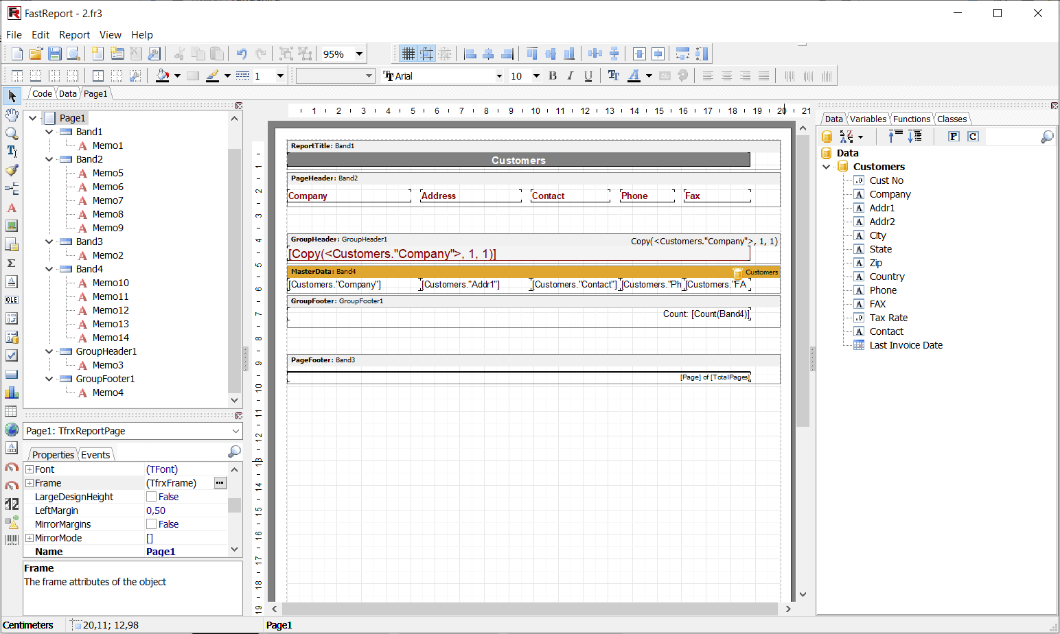 Screenshot of FastReport VCL Optimum
