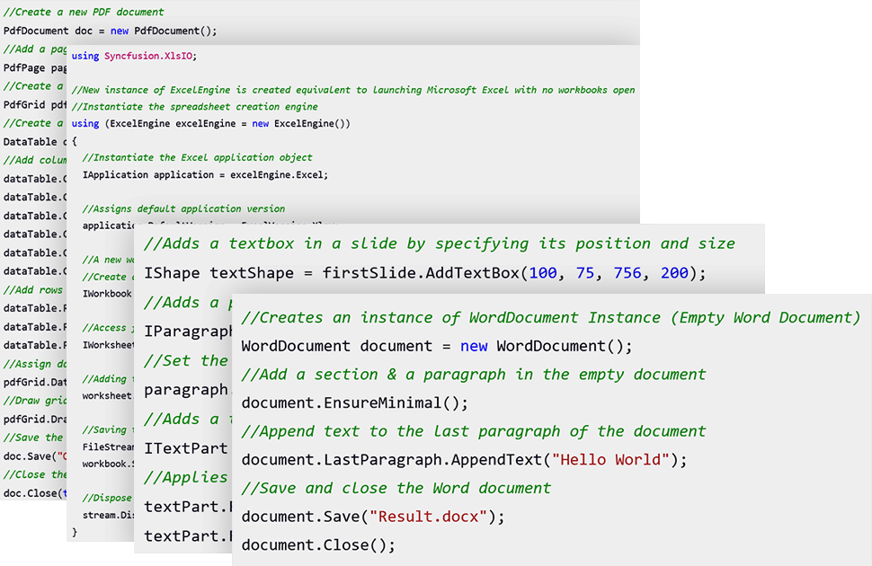 Screenshot of Syncfusion Essential Studio Document SDK