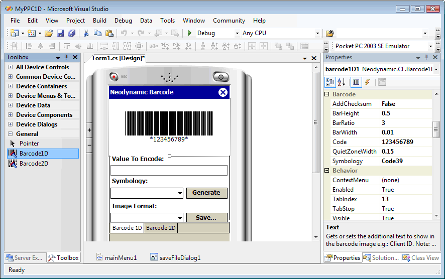 Neodynamic Barcode Professional for.NET Compact Framework - Ultimate Edition