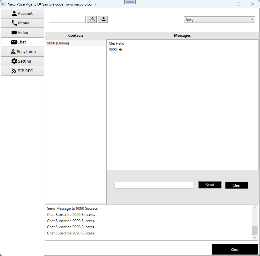 VaxVoIP MS Windows SIP Phone SDK Screenshot