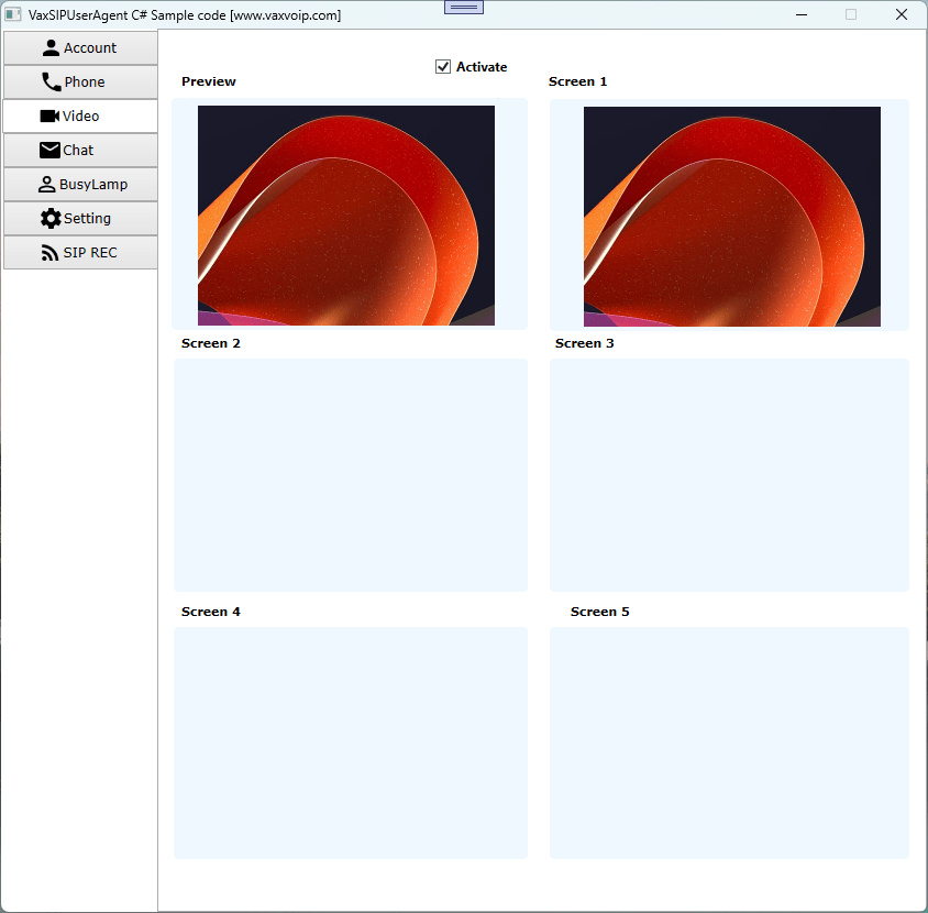 VaxVoIP MS Windows SIP Phone SDK Screenshot