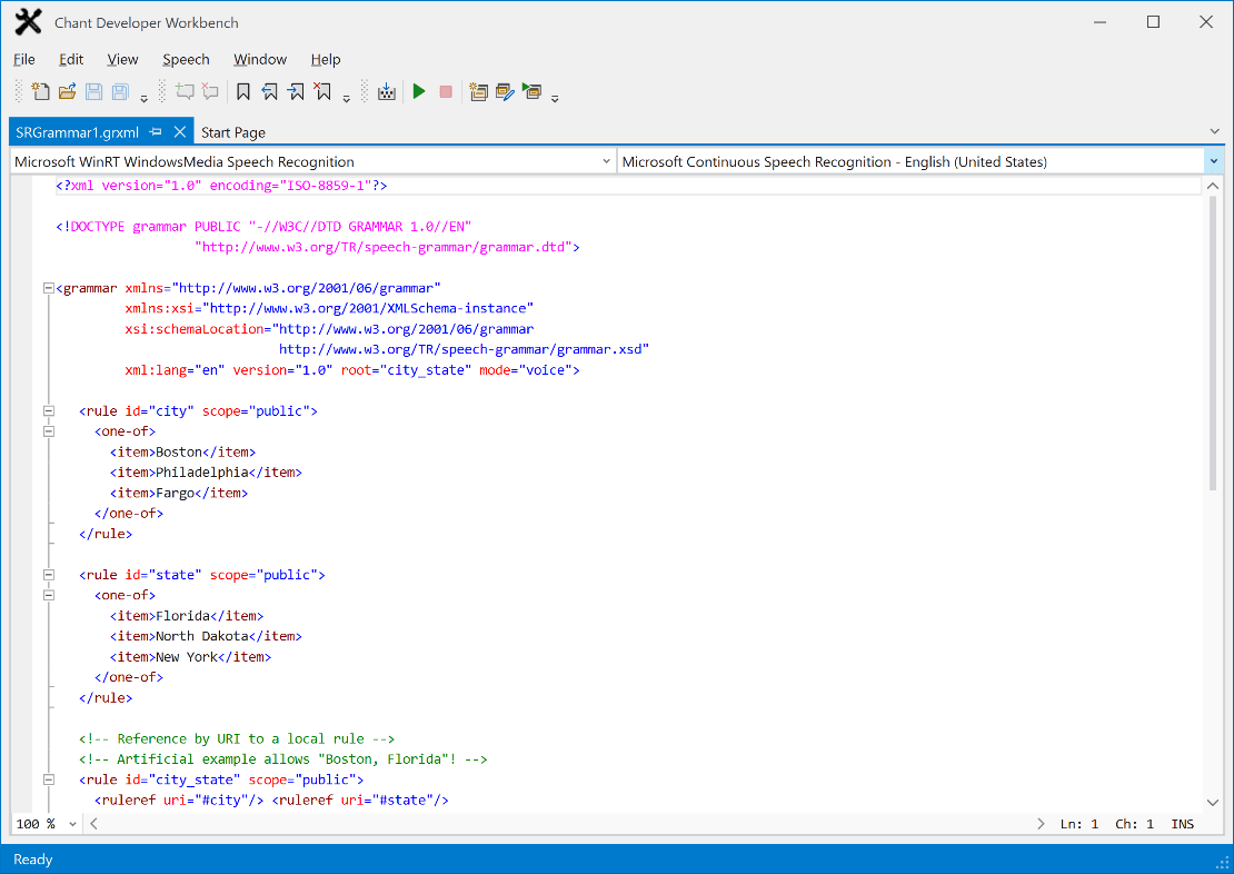 Screenshot of Chant GrammarKit