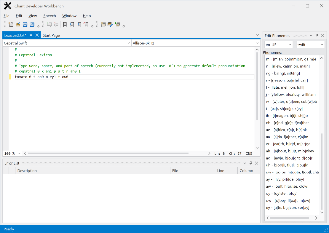 Cepstral Pronunciation EditingCreate and edit Cepstral default pronunciations faster by using the auto generation feature. Simply type the word, space, and 0 to