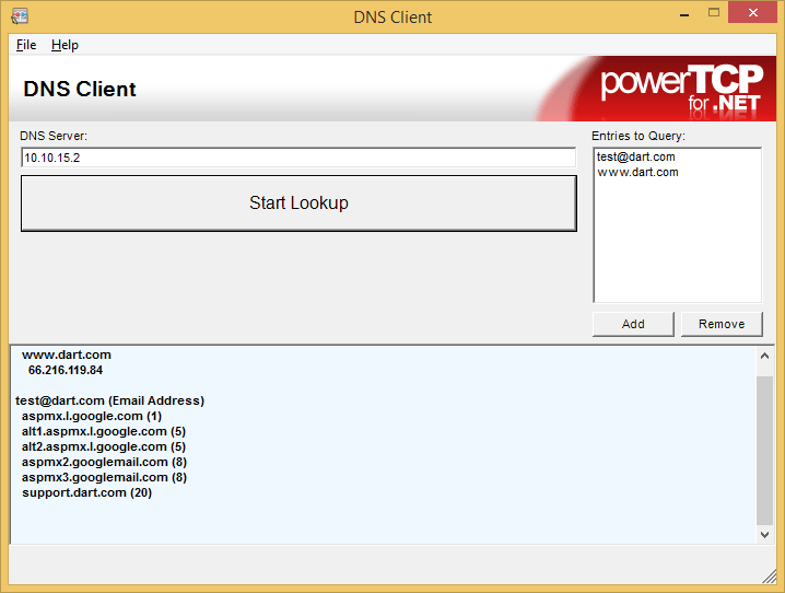 Screenshot of PowerTCP Sockets for .NET