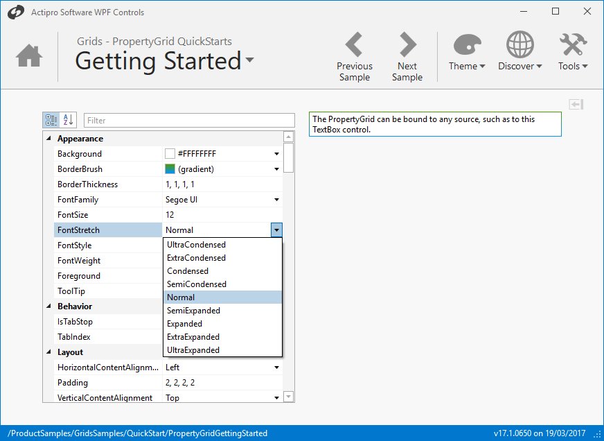 Screenshot of Actipro Grids for WPF