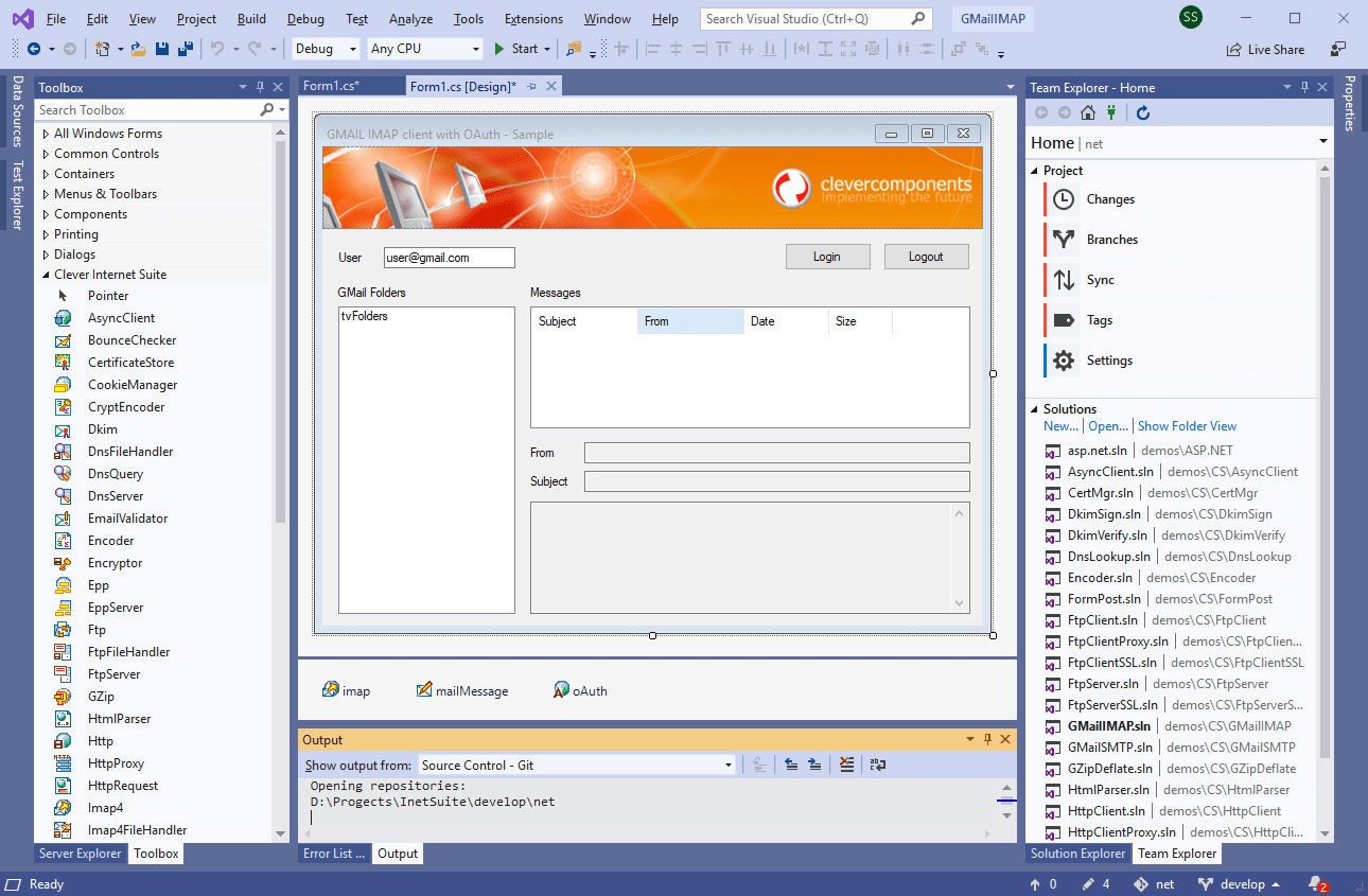 Clever Internet.NET Suite for C#, VB.NET, ASP.NET