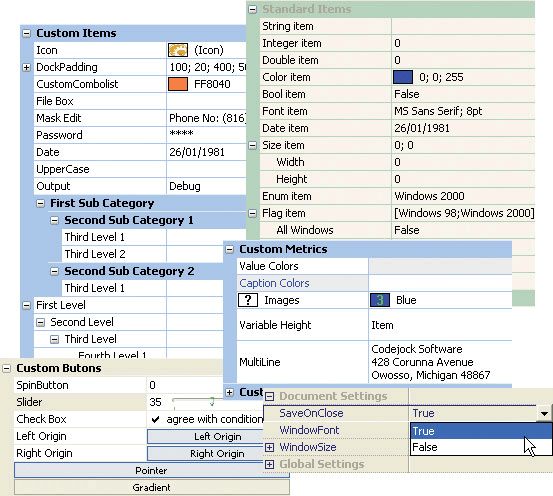Built in Data TypesProvides several built in data types that are ready to use. You can choose from any of the predefined data types or define your own