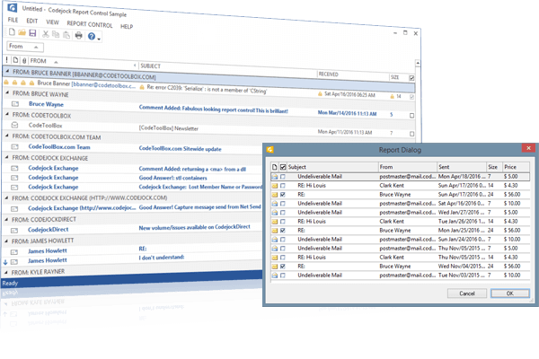 Screenshot of Codejock Report Control ActiveX
