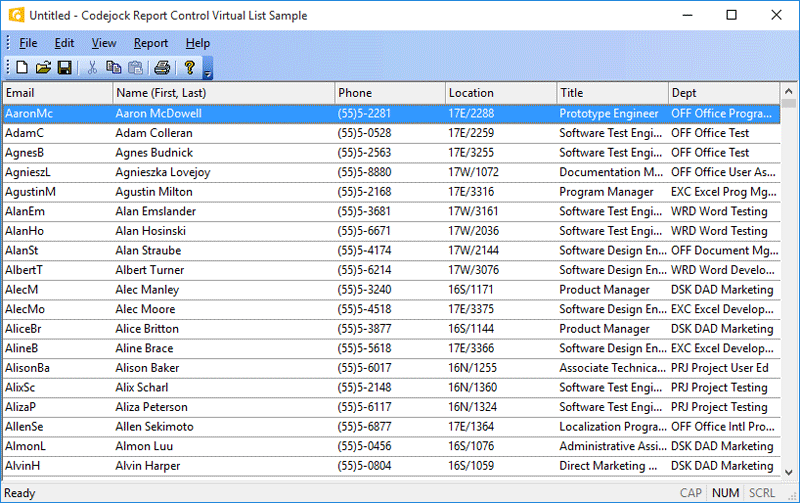 Virtual ModeSupports millions upon millions of rows without sacrificing performance using virtual mode.