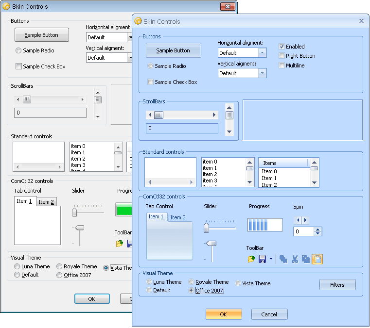 Screenshot of Codejock Skin Framework ActiveX