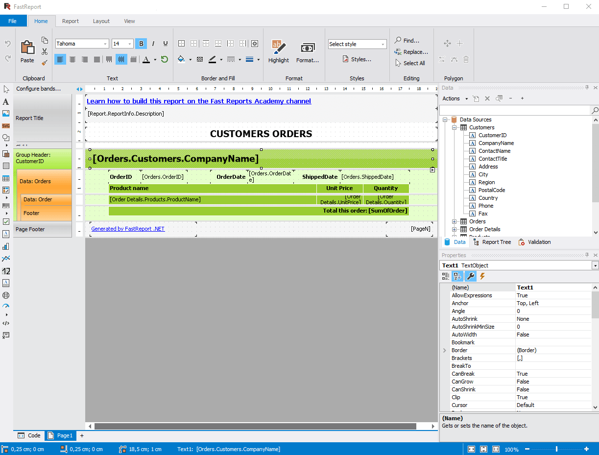 Desktop Visual Report Designer (Home)