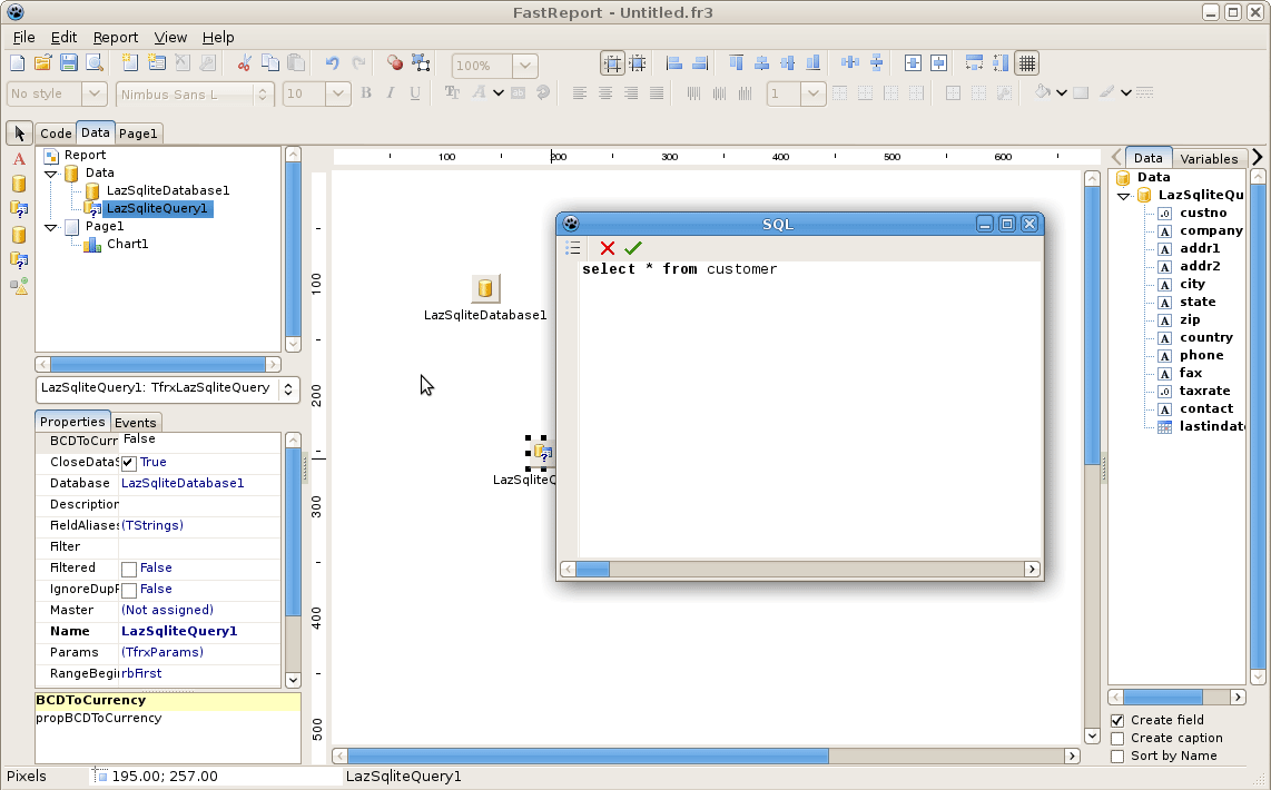 FastReport SQL Query Editor