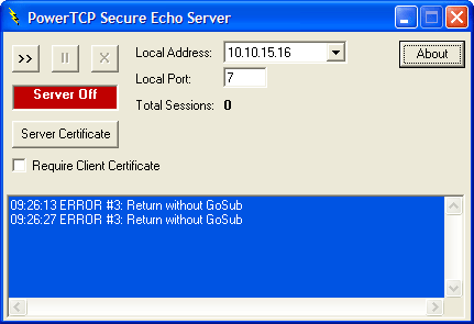 Screenshot of PowerTCP SSL for ActiveX