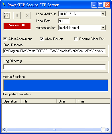 Secure FTP ServerYou can use the SecureFTP component to create a secure FTP server.
