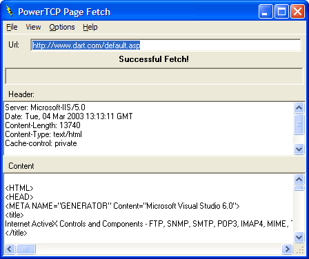 Page FetchCreate an application that can fetch a web page.