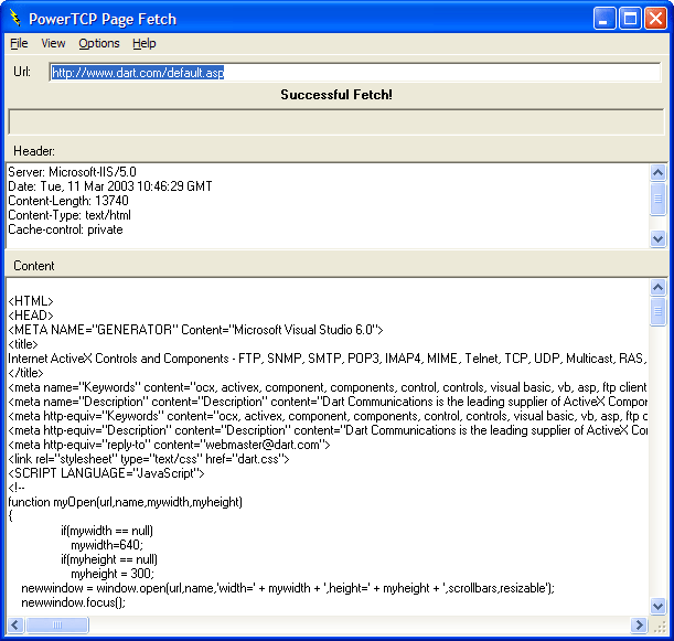 Page FetchCreate a simple HTTP application that fetches a web page