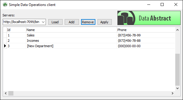 Screenshot of Data Abstract for Delphi