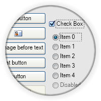 Complete set of buttons.