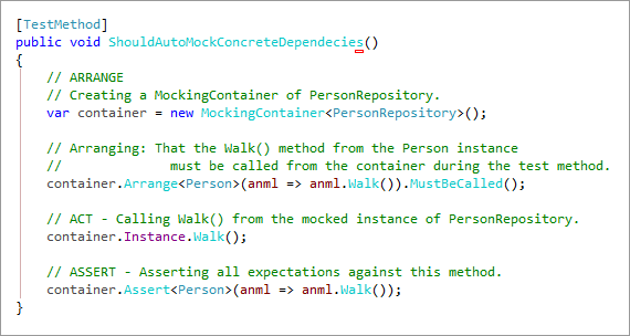 Telerik JustMock - Fully Profiled AutomockingFully profiled automocking saves you time and effort by creating an instance of a class (the system under test) wit