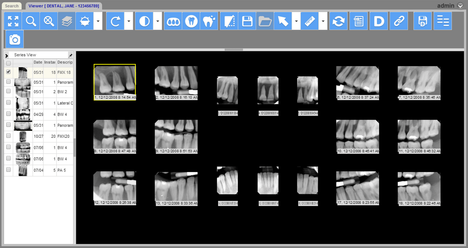 Screenshot of LEADTOOLS Dental Display Module