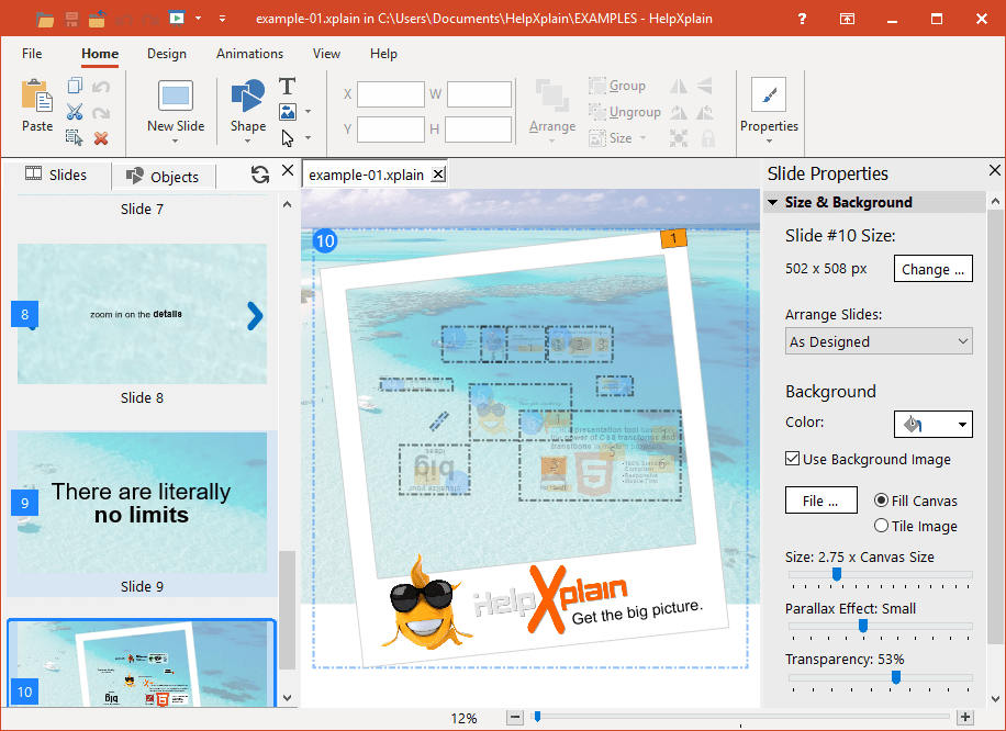 Screenshot of HelpXplain