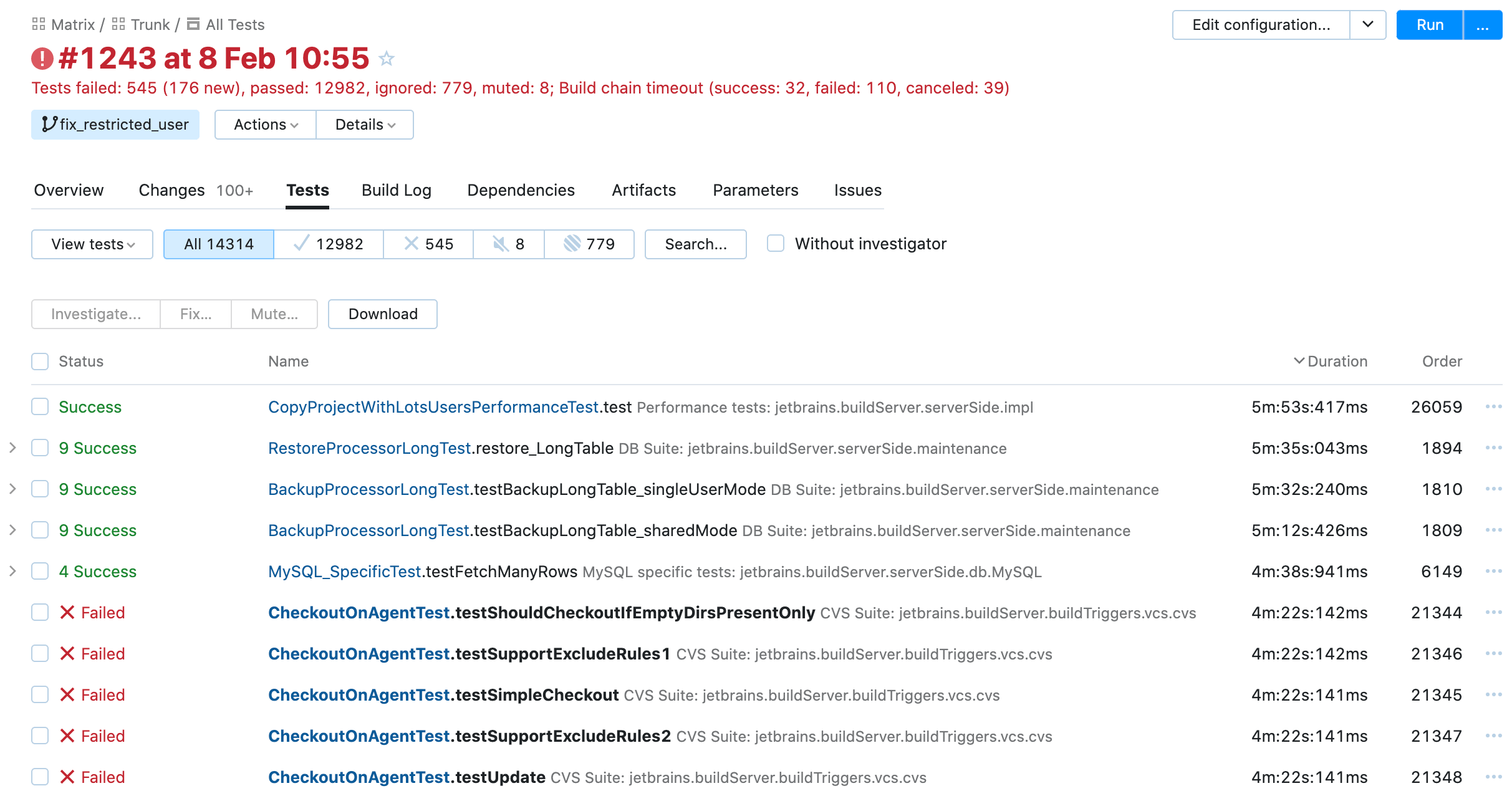 Screenshot of TeamCity Cloud