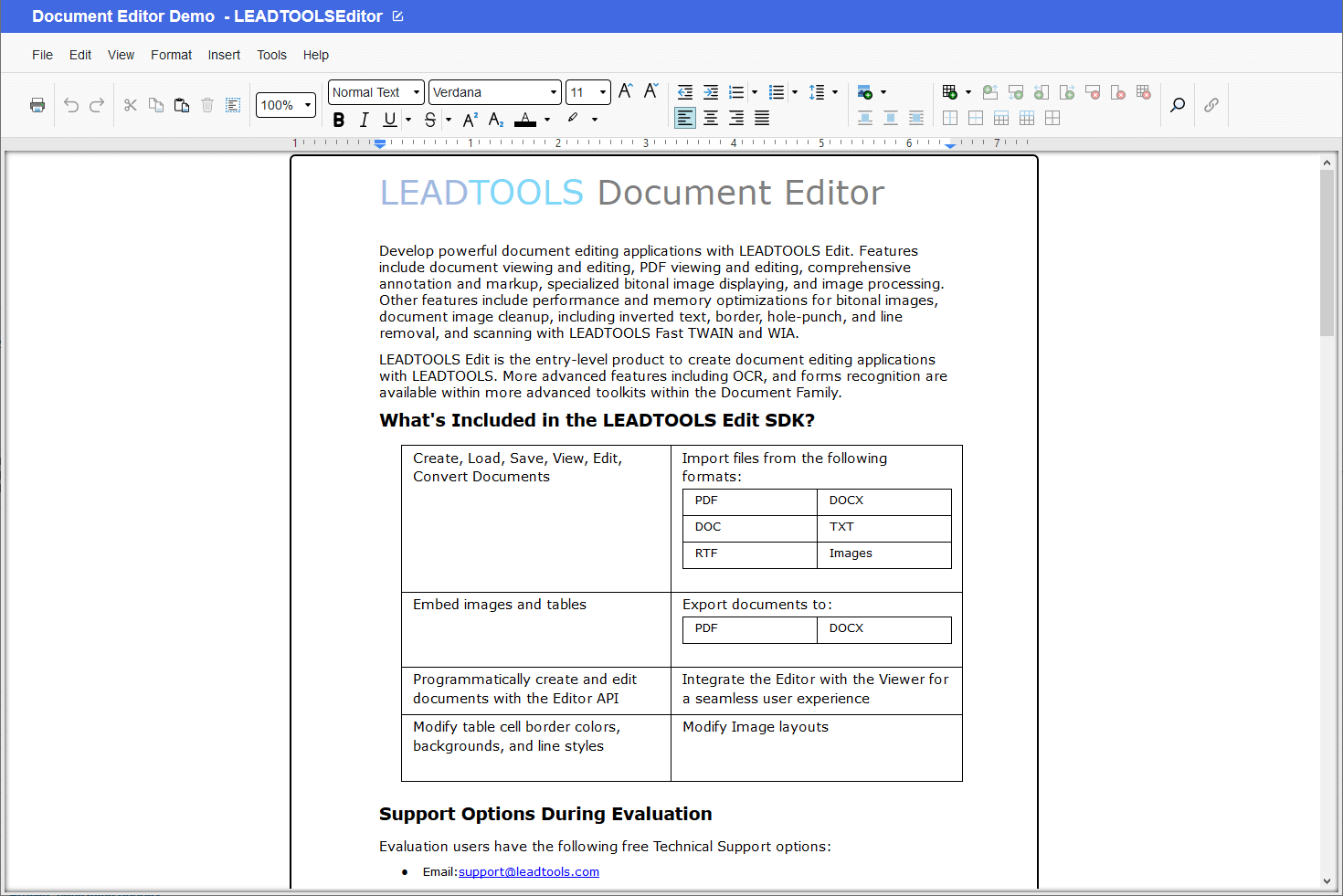 Screenshot of LEADTOOLS Edit SDK