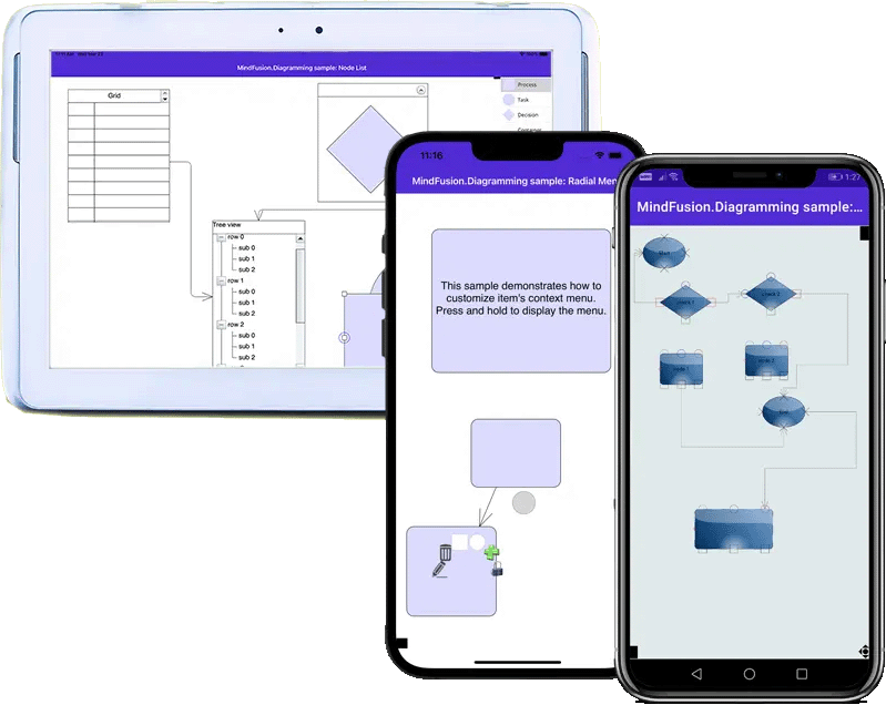 Screenshot of MindFusion.Diagramming for .NET MAUI