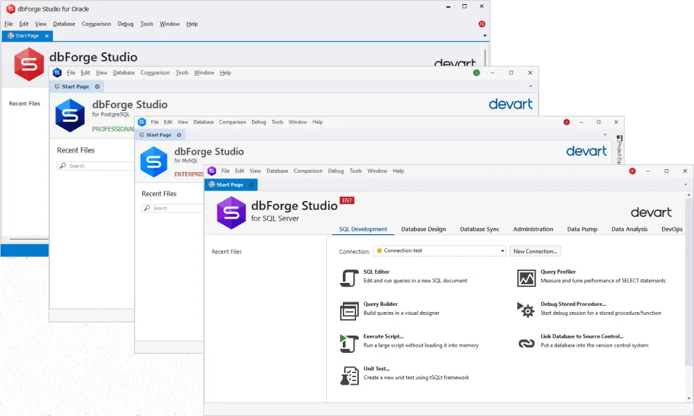 Screenshot of dbForge Edge