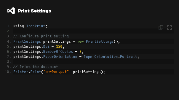 Screenshot of IronPrint for .NET