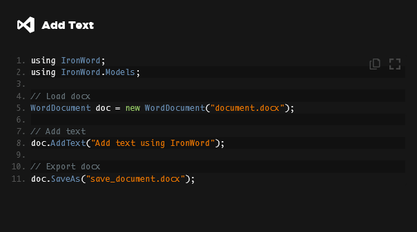 Screenshot of IronWord for .NET