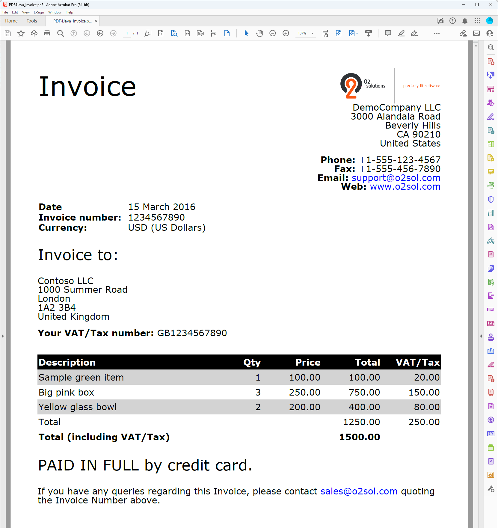 Screenshot of PDF4Java