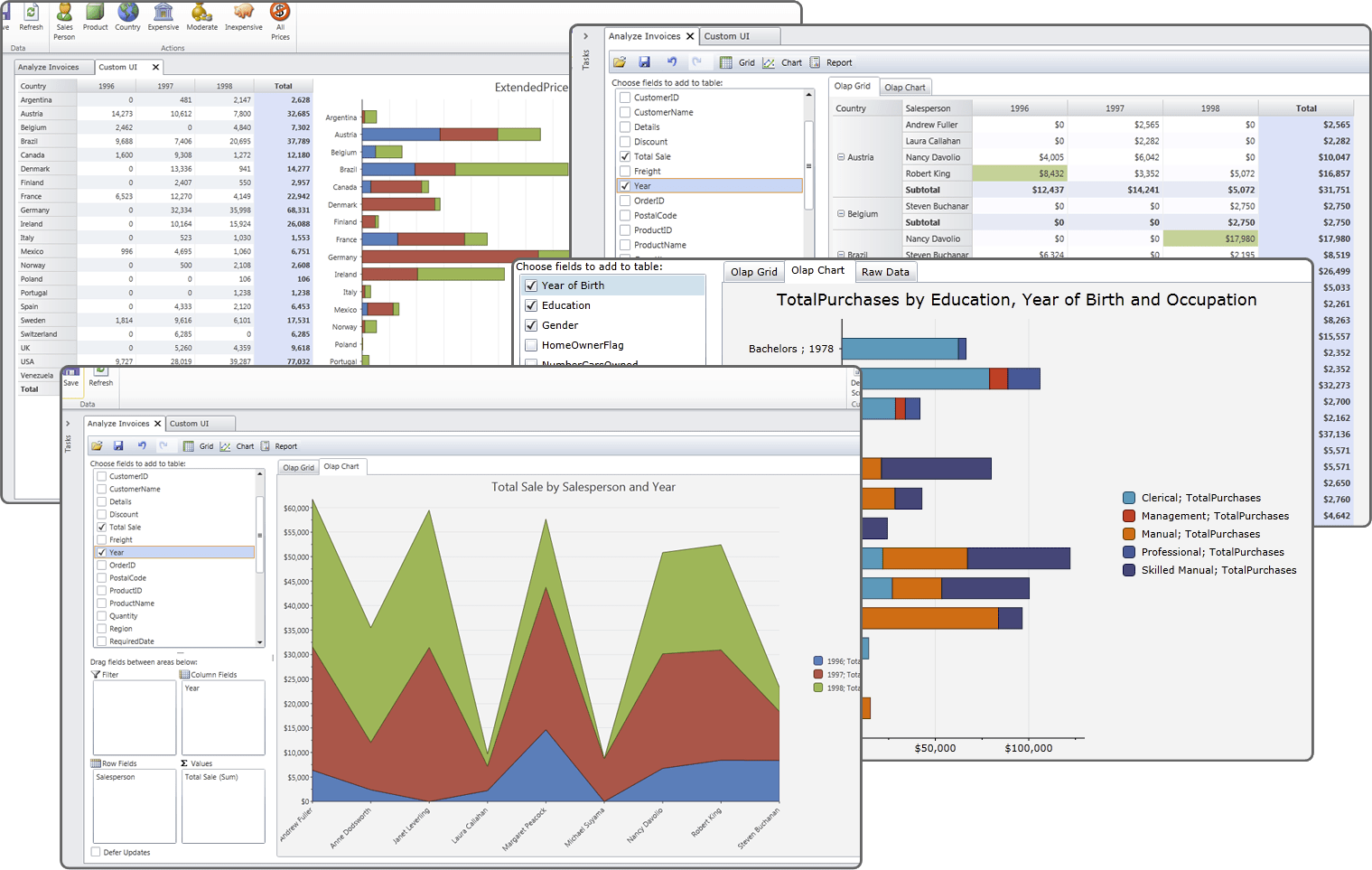 Screenshot of ComponentOne OLAP for LightSwitch