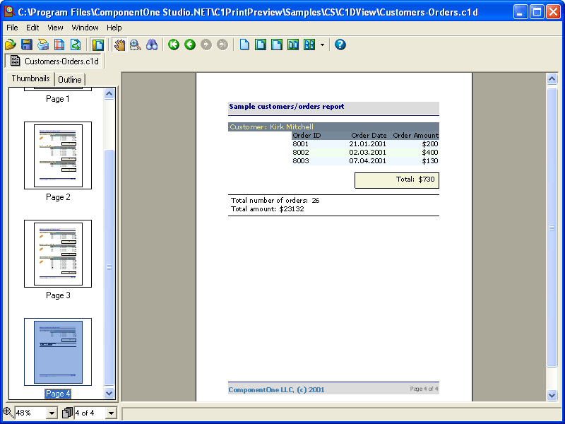 C1PrintDocumentGenerate full-featured documents using C1PrintDocument