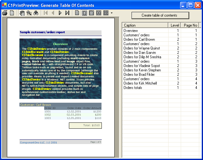 ComponentOne Preview for WinForms