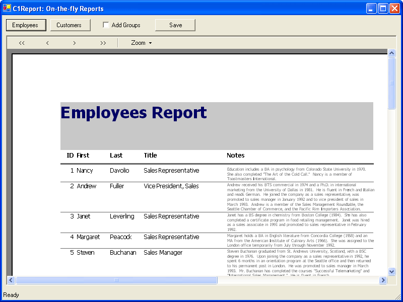 Create ReportsEasily create reports on-the-fly