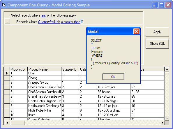 QueryInclude ad hoc query functionality in your applications and make it directly available to end-users using ComponentOne Query
